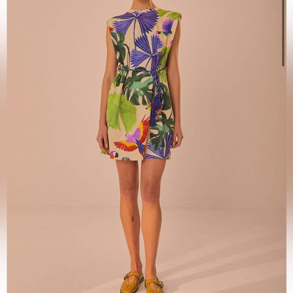 Farm Rio. Jungle Shirt Dress. Size Large.